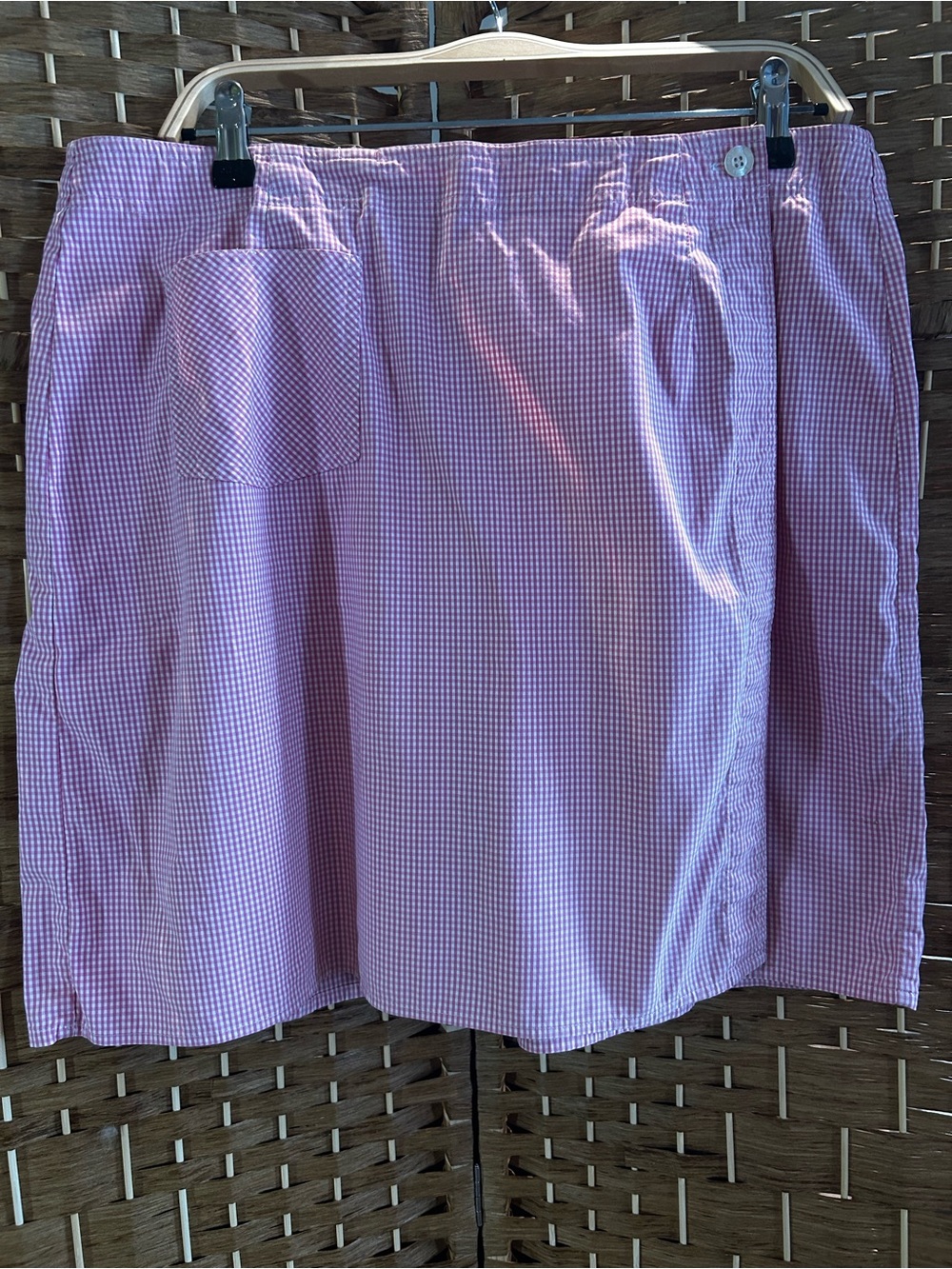 First Issue Liz Claiborne Sport Pink Gingham Skort Size 16 Cotton Blend